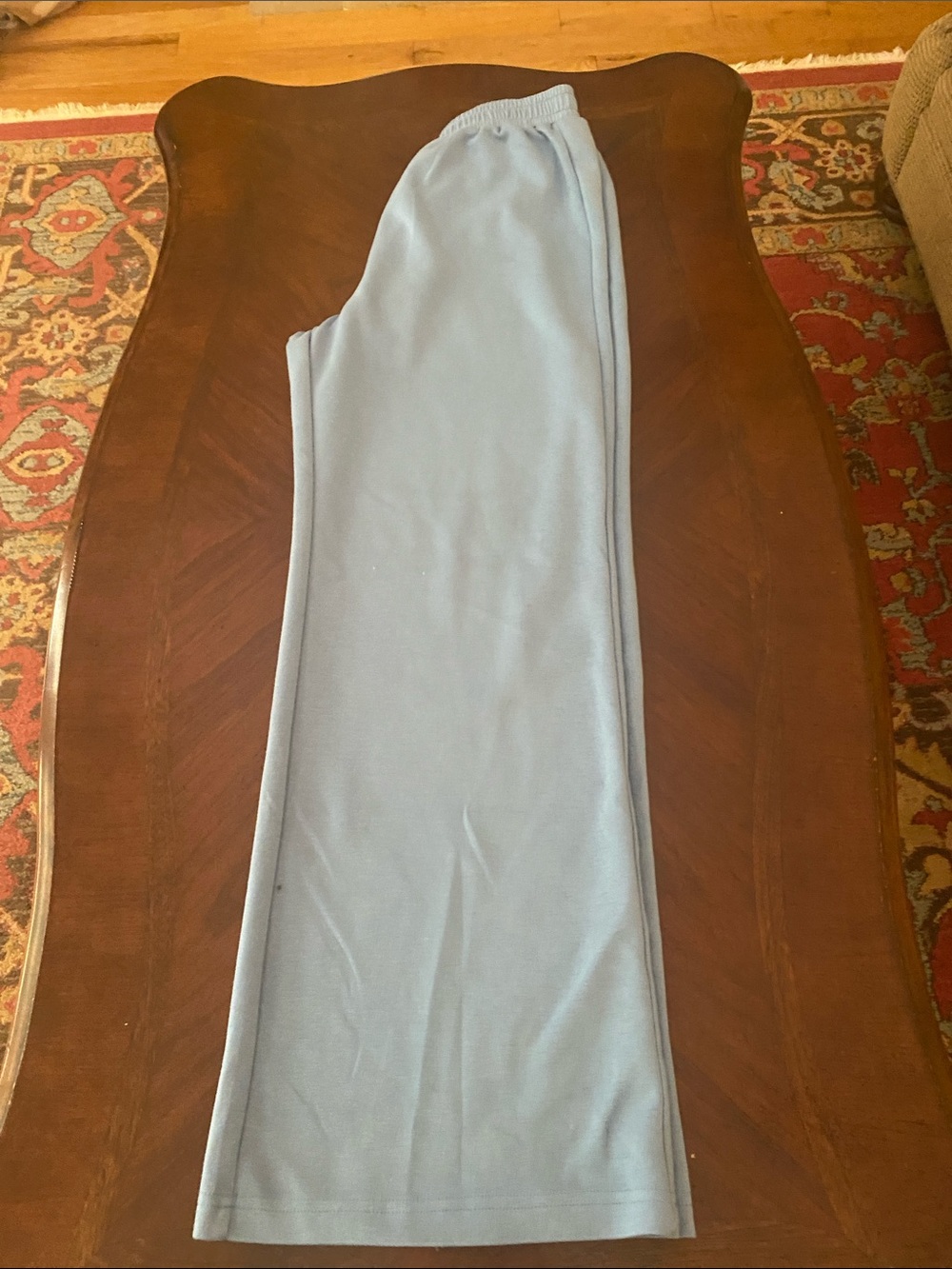 Pink Lily Light Blue Maxi Knit Skirt with Elastic Waist